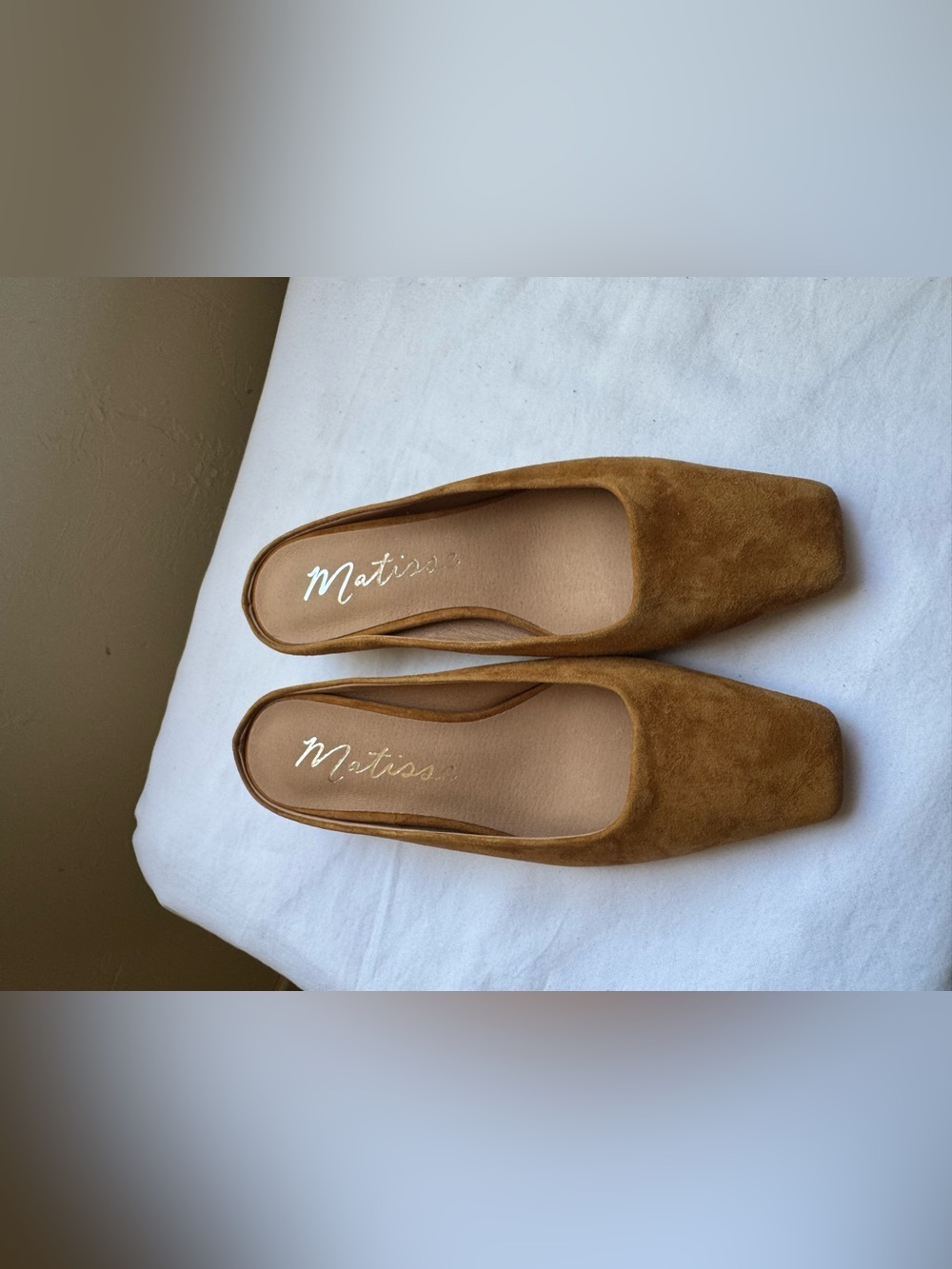 Matisse Camel  Suede Square Toe Mule Heels  Y2K Size 6